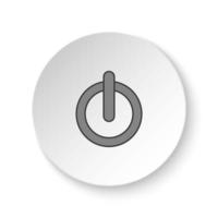 redondo botón para web icono, poder botón. botón bandera redondo, Insignia interfaz para solicitud ilustración en blanco antecedentes vector