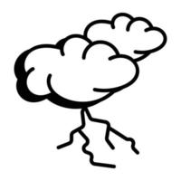 Trendy Lightening Cloud vector