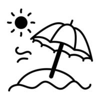 de moda playa paraguas vector