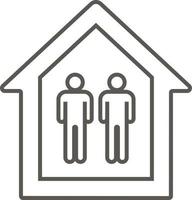 Mans in a house vector icon. Simple element illustration from map and navigation concept. Mans in a house vector icon. Real estate concept vector illustration.