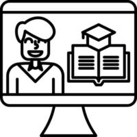 Online education. Icon in Outline Style From the Set Icons of Coworking and Workplace or Workspace. Custom Vector Pictogram Editable Stroke