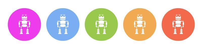 Multi colored icon Robot technology. Button banner round badge interface for application illustration on white background vector