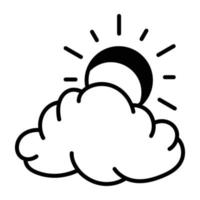 Trendy Partly Cloudy vector