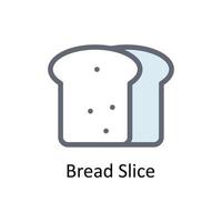 Bread Slice Vector Fill Outline Icons. Simple stock illustration stock