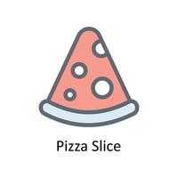 Pizza rebanada vector llenar contorno iconos sencillo valores ilustración valores