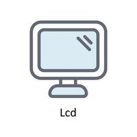 Lcd Vector Fill Outline Icons. Simple stock illustration stock