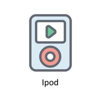 iPod Vector Fill Outline Icons. Simple stock illustration stock