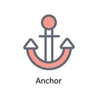 Anchor Vector Fill Outline Icons. Simple stock illustration stock