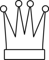 Line vector icon crown. Outline vector icon on white background