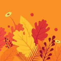 Abstract colorful vector autumn or fall background in red orange colors.