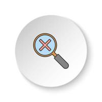 Round button for web icon, Zoom symbol. Button banner round, badge interface for application illustration on white background vector