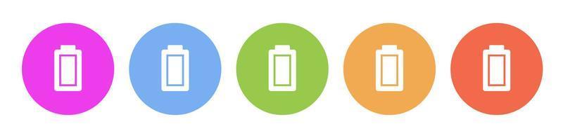 Multi colored icon battery. Button banner round badge interface for application illustration on white background vector