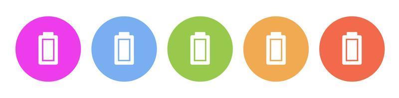 Multi colored icon battery. Button banner round badge interface for application illustration on white background vector