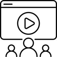 Remote work, remote learning or online video class with nine people flat vector icon for meeting apps and websites.