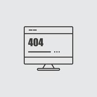 Monitor, site, 404, error, outline, icon. Web Development Vector Icon. Element of simple symbol for websites, web design, mobile app, infographics. Line symbol for website design on white background