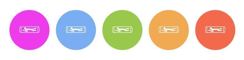 Multi colored flat icons on round backgrounds. access, egress, jam multicolor circle vector icon on white background
