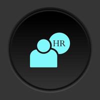 Round button icon, human, resources, user. Button banner round, badge interface for application illustration on dark background vector