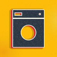 Washer pop art, retro icon. Vector illustration of pop art style on retro background