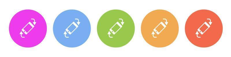Multi colored icon phone rotate arrows. Button banner round badge interface for application illustration on white background vector