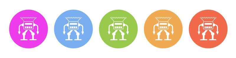Multi colored icon Robot technology. Button banner round badge interface for application illustration on white background vector