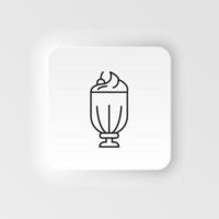 neumorfo estilo comida y bebida vector icono. hielo crema icono aislado . postre símbolo moderno, simple, vector, icono para sitio web diseño, móvil aplicación, ui vector ilustración. en neumorfismo