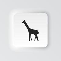 Rectangle button icon Giraffe. Button banner Rectangle badge interface for application illustration on neomorphic style on white background vector