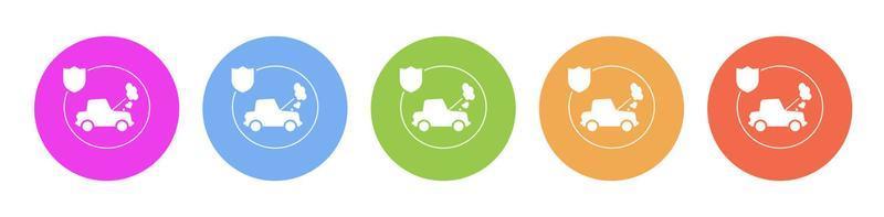 Multi colored flat icons on round backgrounds. car, insurance multicolor circle vector icon on white background