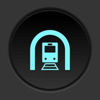 Round button icon Train tunnel. Button banner round badge interface for application illustration on dark background vector