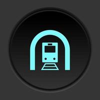 Round button icon Train tunnel. Button banner round badge interface for application illustration on dark background vector