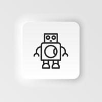 Artificial intelligence, bionic man icon - Vector neumorphic style vector icon