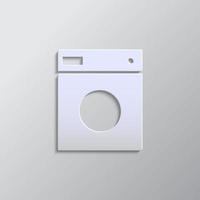 Washer paper style, icon. Grey color vector background- Paper style vector icon.