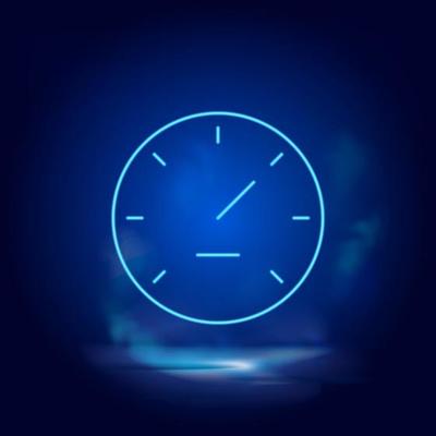 Smoke effect neon style vector icons, gauge, performance, speed neon icon