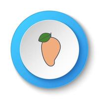 Round button for web icon, mango. Button banner round, badge interface for application illustration on white background vector