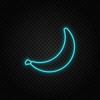 banana neon icon. Blue and yellow neon vector icon. Transparent background