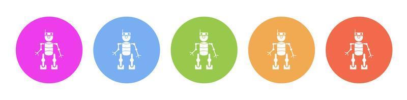 Multi colored icon Robot technology. Button banner round badge interface for application illustration on white background vector