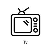 televisión vector contorno iconos sencillo valores ilustración valores