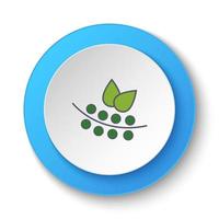 Round button for web icon, bilberries, blueberries. Button banner round, badge interface for application illustration on white background vector