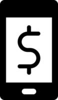 Phone, dollar, money vector icon. Simple element illustration from UI concept.  Mobile concept vector illustration. Phone, dollar, money vector icon on white background