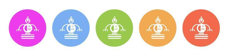 Multi colored icon Robot technology. Button banner round badge interface for application illustration on white background vector