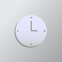 reloj, hora papel estilo, icono. gris color vector fondo- papel estilo vector icono.