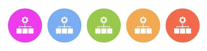 Multi colored icon Mass production process. Button banner round badge interface for application illustration on white background vector
