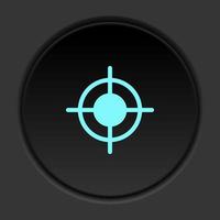 Round button icon, bullseye, dartboard. Button banner round, badge interface for application illustration on dark background vector