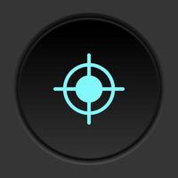 Round button icon, bullseye, dartboard. Button banner round, badge interface for application illustration on dark background vector