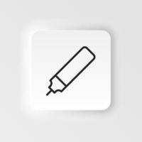 Marker, felt vector icon. Element of design tool for mobile concept and web apps vector. Thin neumorphic style vector icon for website design on neumorphism white background