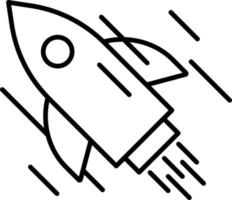 Rocket, line vector icon on transparent background. Outline Rocket, line vector icon.