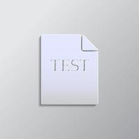 test, file paper style, icon. Grey color vector background- Paper style vector icon.