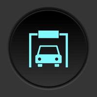 Round button icon Car garage. Button banner round badge interface for application illustration on dark background vector