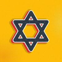 Israel estrella de david popular arte, retro icono. vector ilustración de popular Arte estilo en retro antecedentes