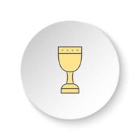 Round button for web icon, Holy grail symbol. Button banner round, badge interface for application illustration on white background vector