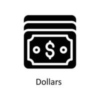 Dollars  Vector  Solid Icons. Simple stock illustration stock